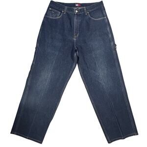 Vintage Tommy Jeans Carpenter Jeans Mens 36 x 32 Blue Denim Straight Baggy Y2k